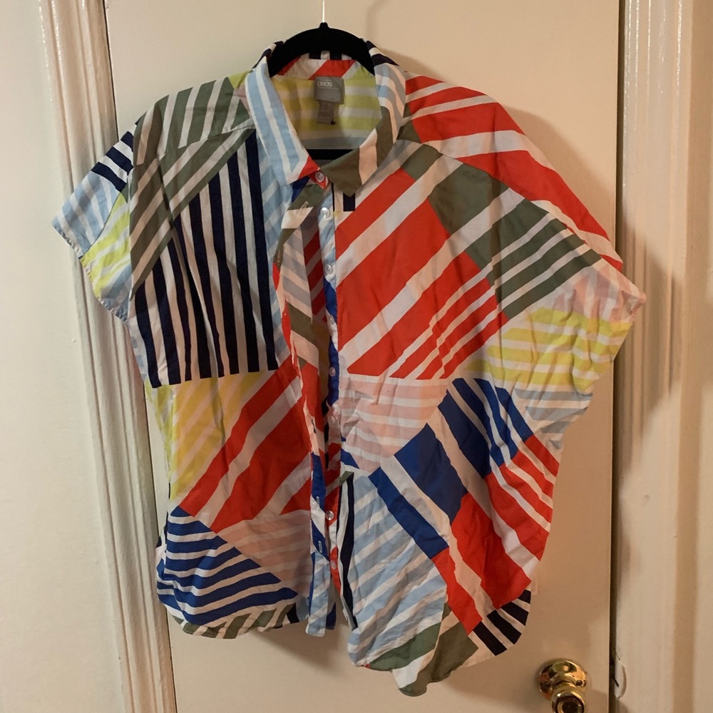 graphic button down